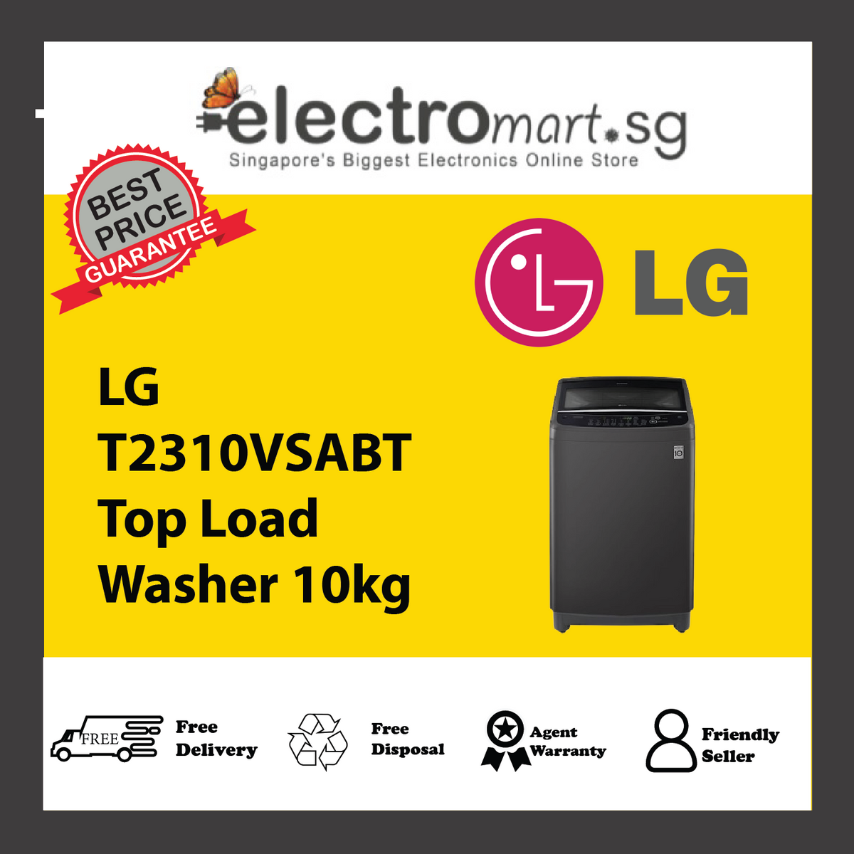 LG T2310VSABT Top Load Washer 10kg