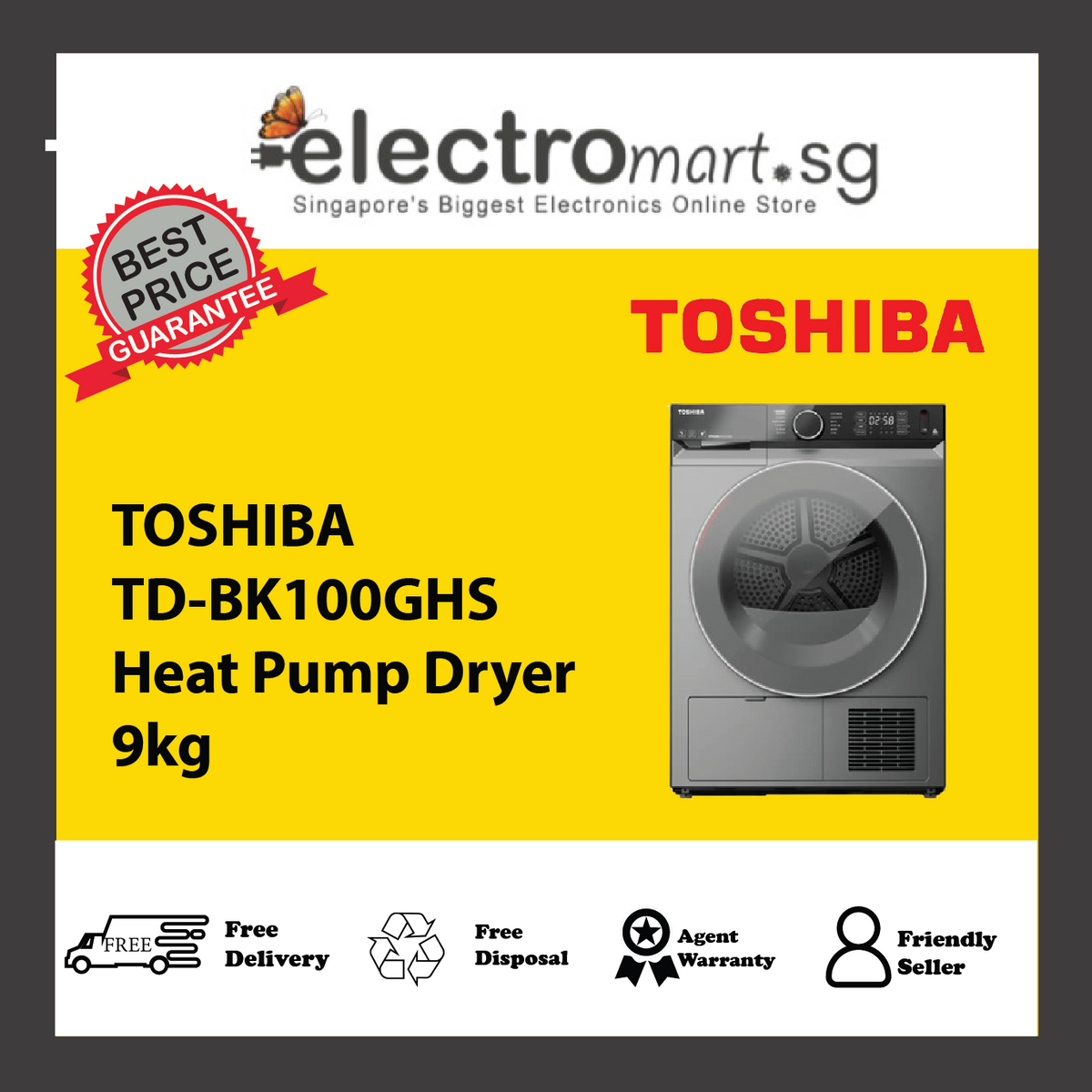TOSHIBA TD-BK100GHS Heat Pump Dryer 9kg