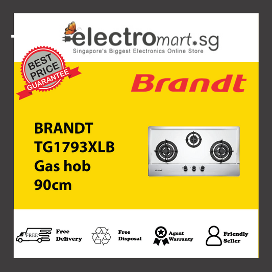 Brandt TG1793XPB/XLB – 90 cm 3‑Burner Gas Hob
