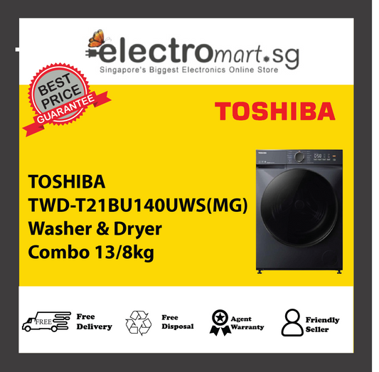 TOSHIBA TWD-T21BU140UWS(MG) Washer & Dryer  Combo 13/8kg