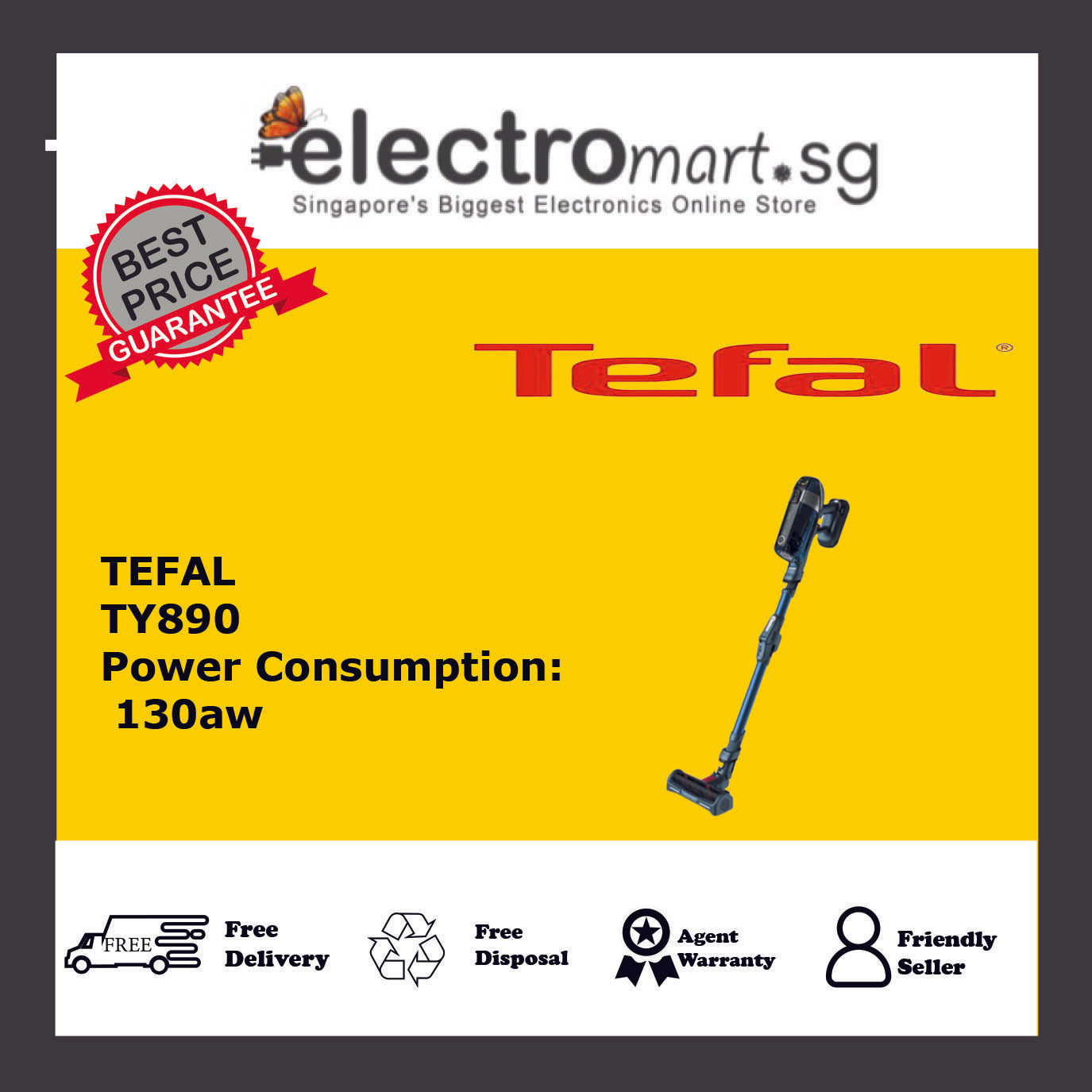 TEFAL TY9890 XFORCE FLEX HANDSTICK VACUUM