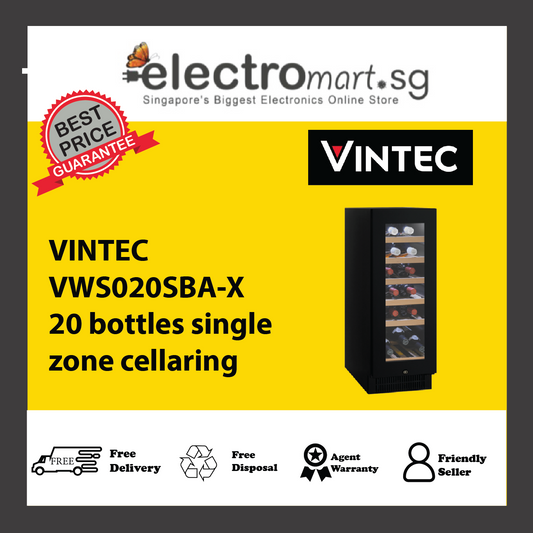 Vintec VWS020SBA-X 20 bottles single zone cellaring