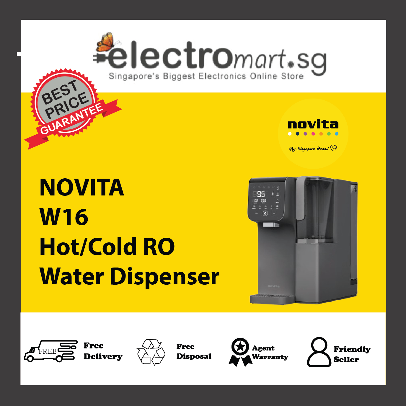 E VＡ NOVITA W16 Instant Hot/Cold RO Water Dispenser – Electromart.sg