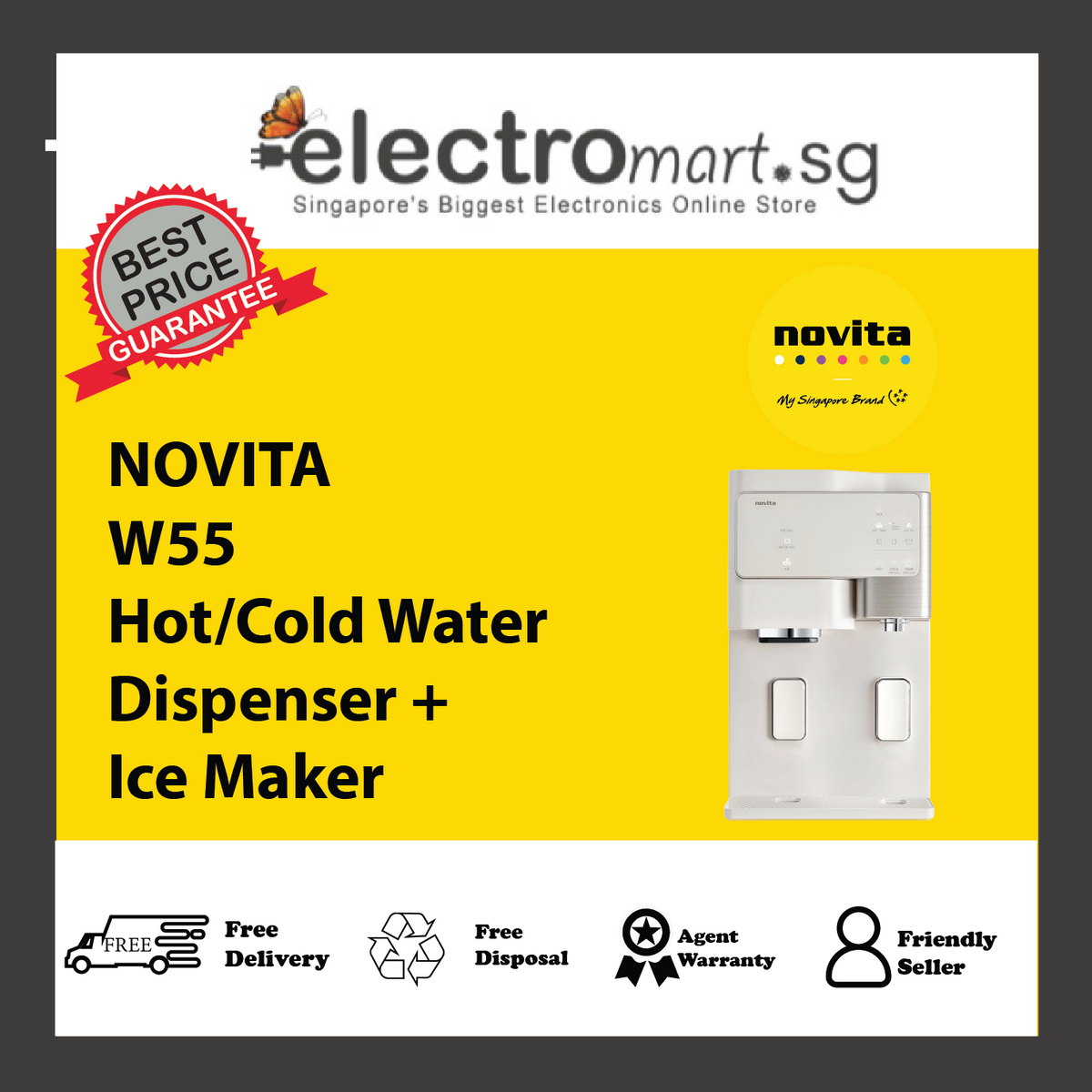 NOVITA W55 The Glacier Hot/Cold Water Dispenser + Ice Maker