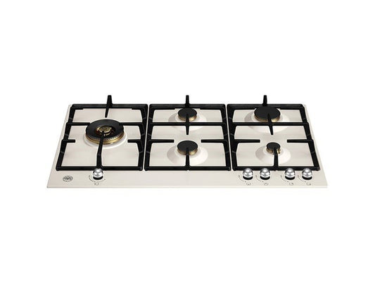 Bertazzoni P905LHERAX 89cm Wide 5 Burner Gas Hob - Ivory / Chrome