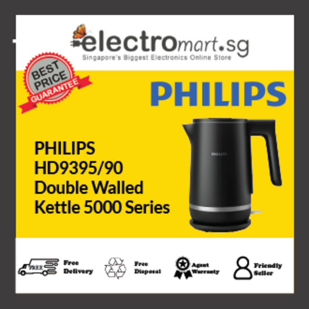 PHILIPS HD9395/90 Double Walled Kettle 5000 Series