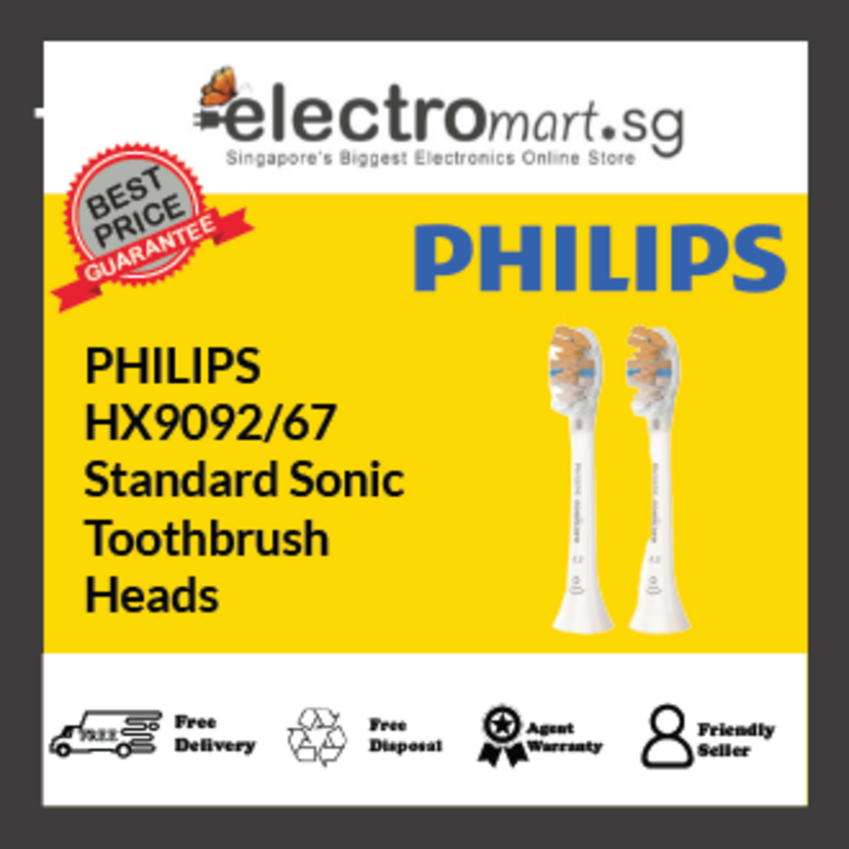 PHILIPS HX9092/67 Standard Sonic Toothbrush Heads