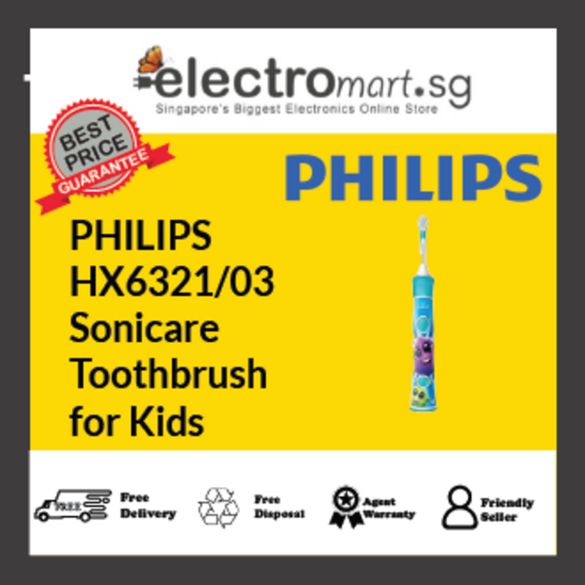 PHILIPS HX6321/03 Sonicare Toothbrush for Kids