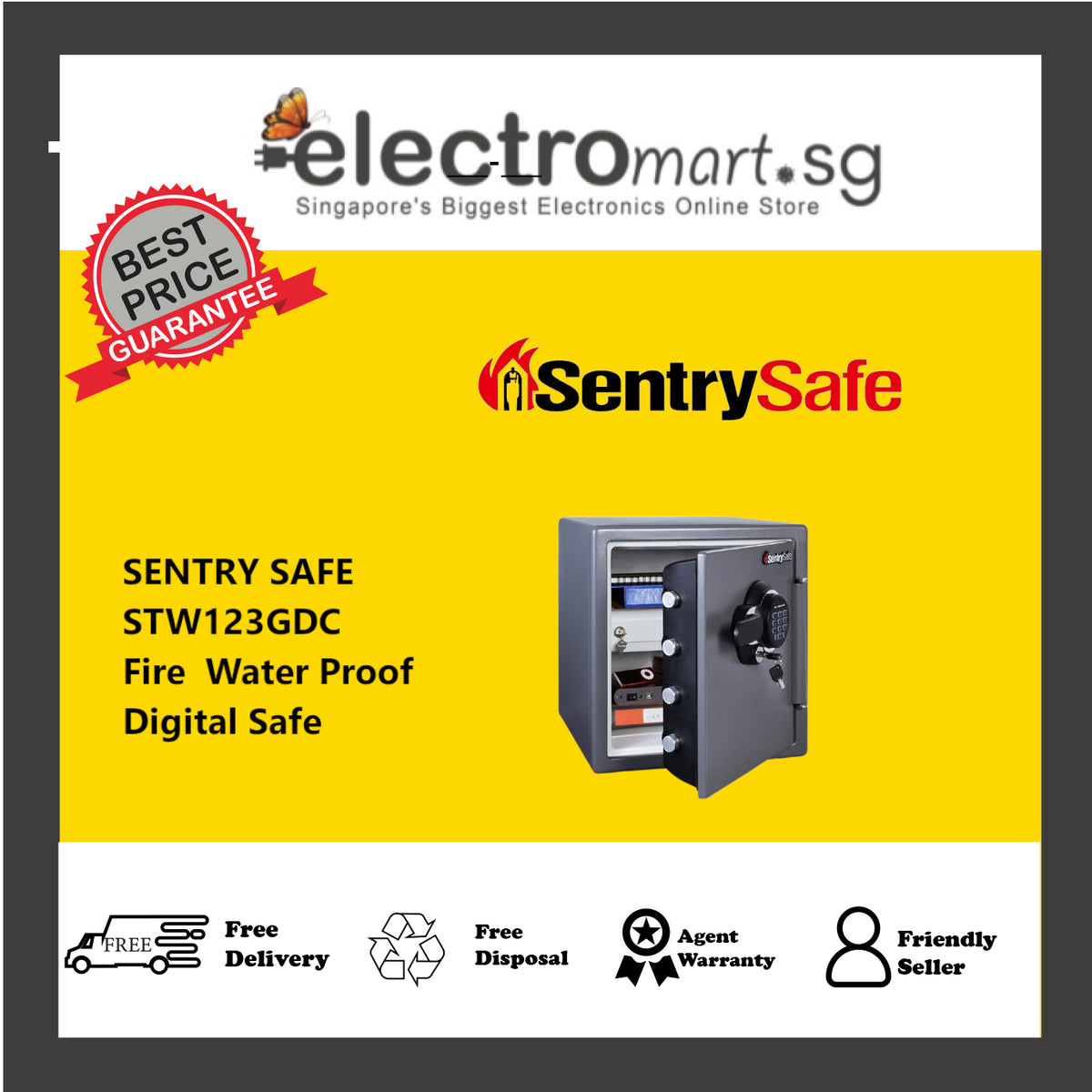 DURO STW123GDC SentrySafe Fire Water Proof Digital Safe