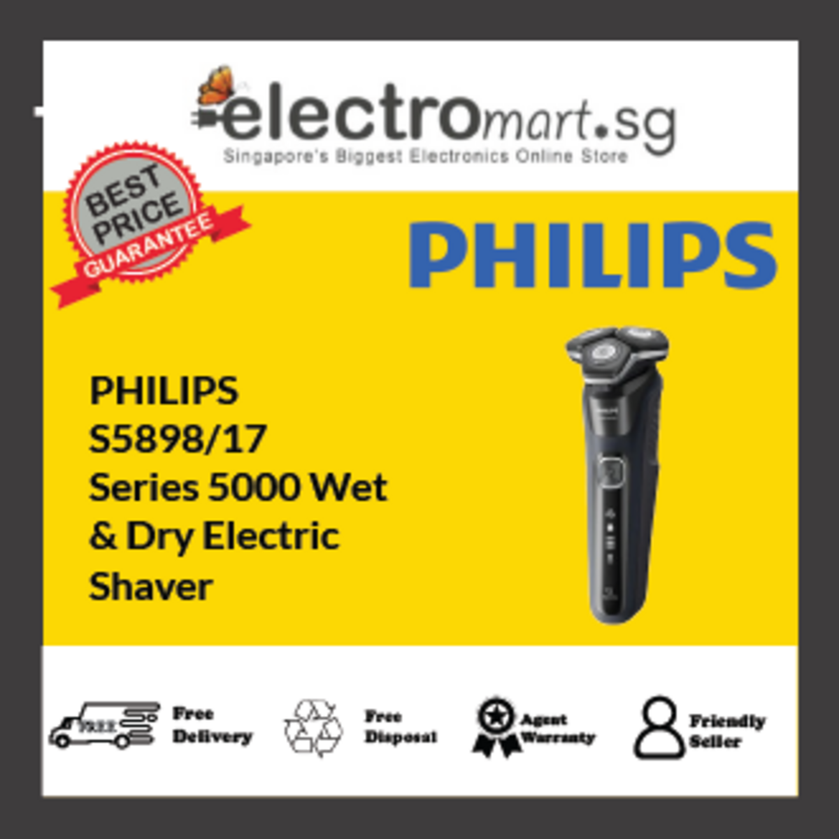 PHILIPS S5898/17 Series 5000 Wet & Dry Electric Shaver