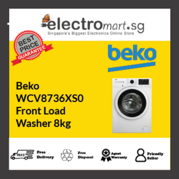 Beko WCV8736XS0 Front Load  Washer 8kg