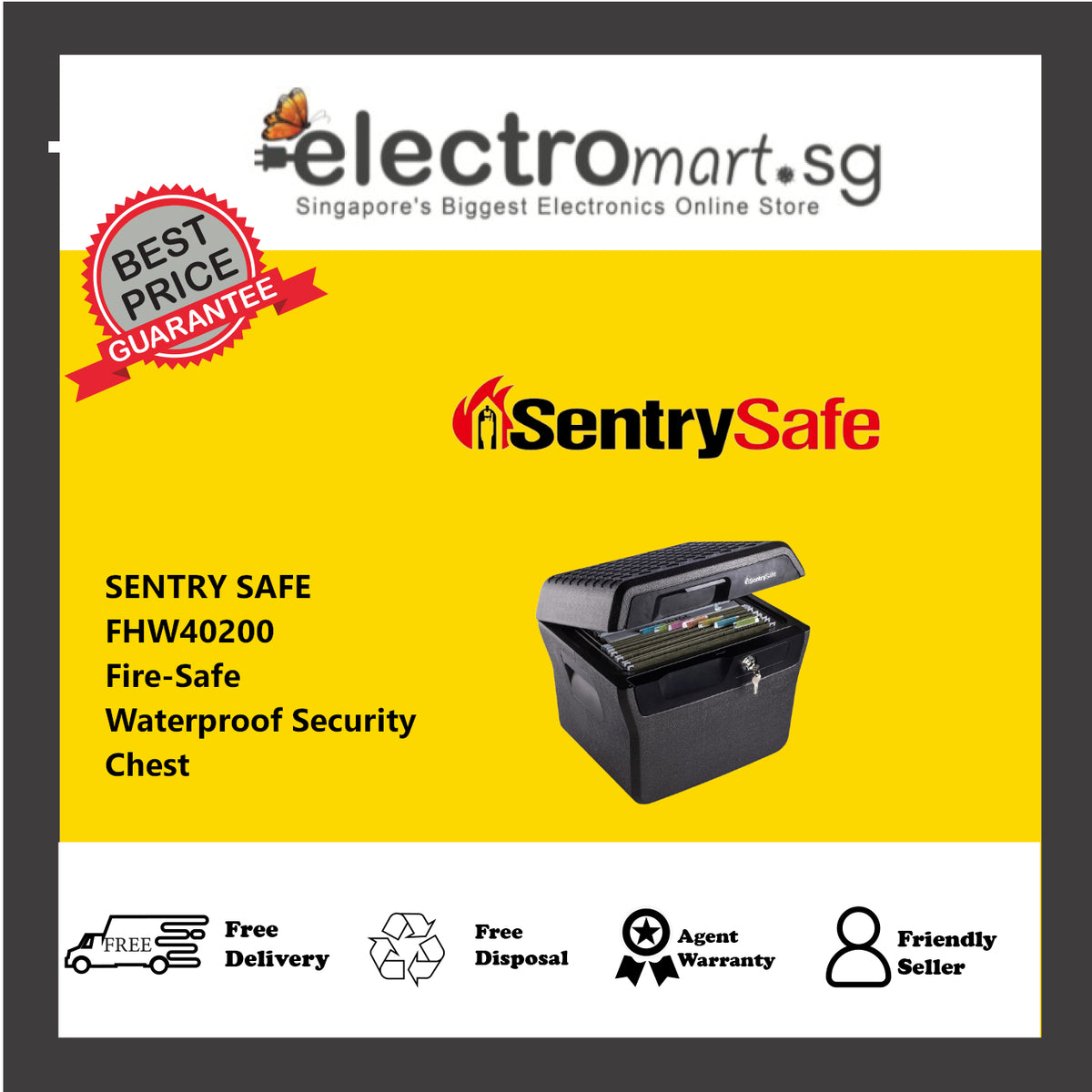 DURO FHW40200 SentrySafe Fire-Safe Waterproof Security Chest