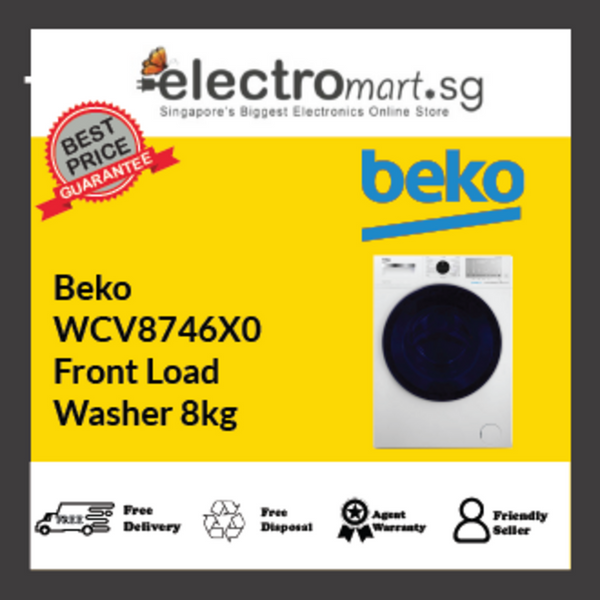 Beko WCV8746X0 Front Load  Washer 8kg