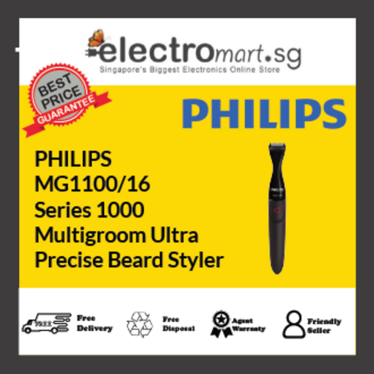 PHILIPS MG1100/16 Series 1000 Multigroom Ultra Precise Beard Styler