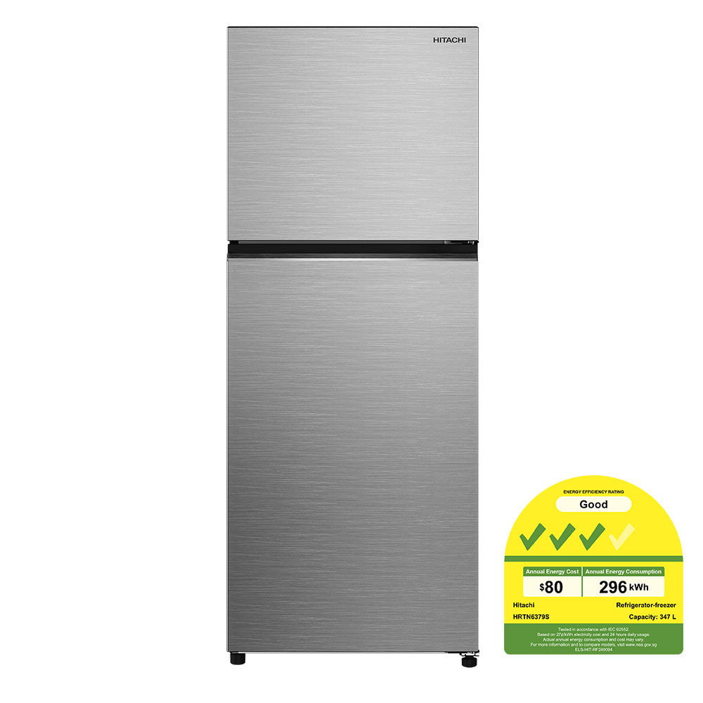 HITACHI HRTN6408SXSG 2 Door Top Freezer 374L
