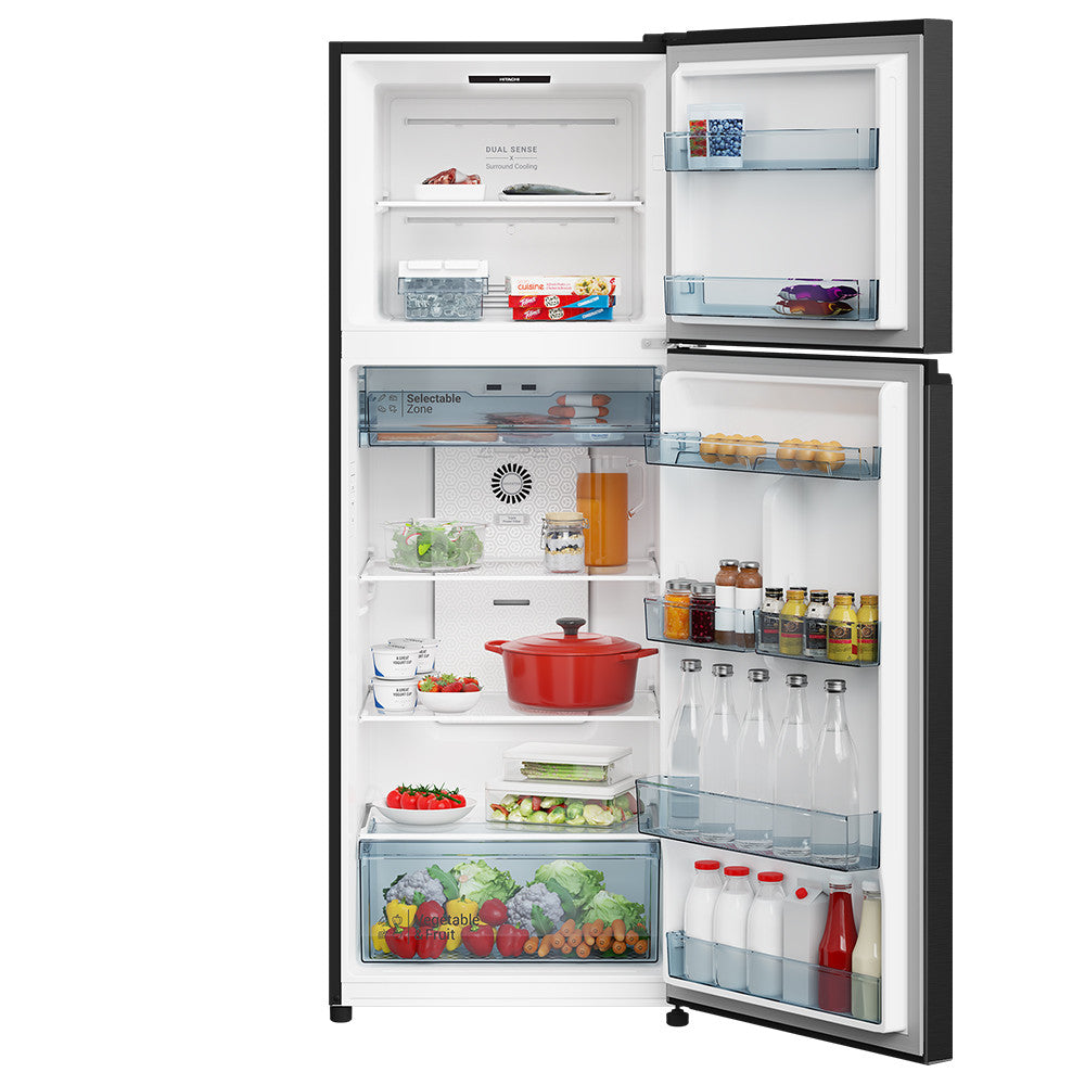 HITACHI HRTN6443SBBKSG 2 Door Top Freezer 409L