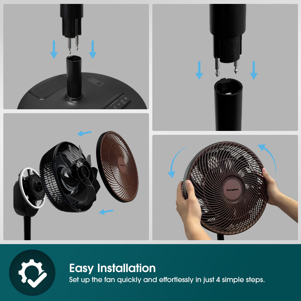 EUROPACE ELF7128D Portable DC High Velocity Fan 12”