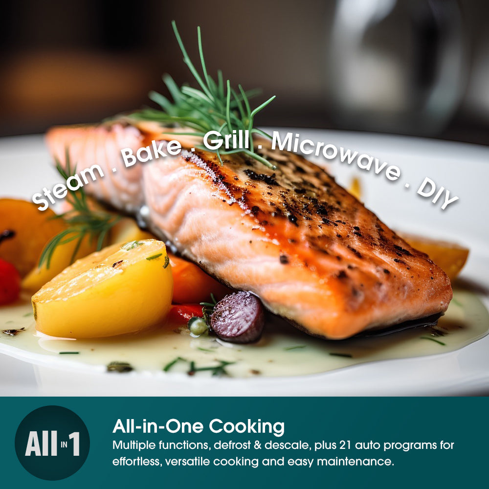 EUROPACE EMS8500E Micro Steam Pro 4-in-1 Microwave Steam Oven