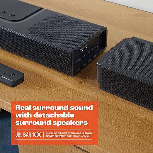 JBL BAR 1000 7.1.4-Channel soundbar with Detachable Surround Speakers,