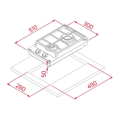TEKA GZC 32300 30cm Double Cooking Zone Hob