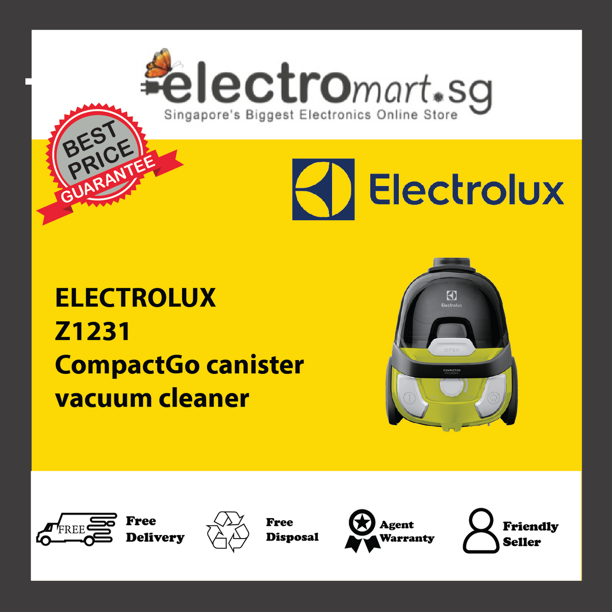 ELECTROLUX Z1231 CompactGo canister vacuum cleaner
