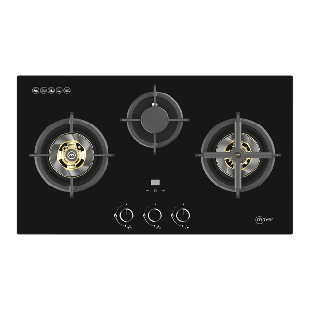 MAYER MMGH3078HI 3 Burners Glass Gas Hob 78cm