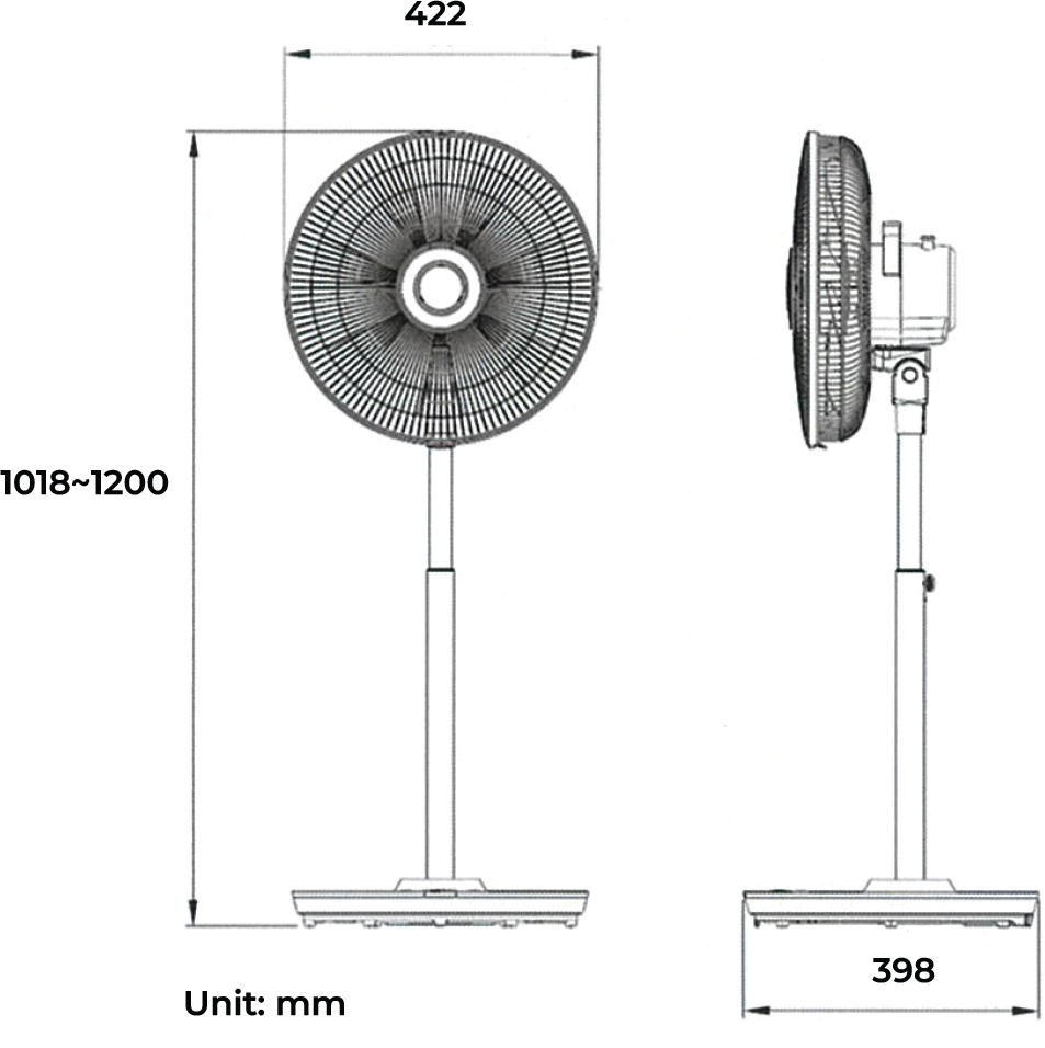 KDK HM35S 7 Blades Stand Fan with Remote Control (36cm/14”)
