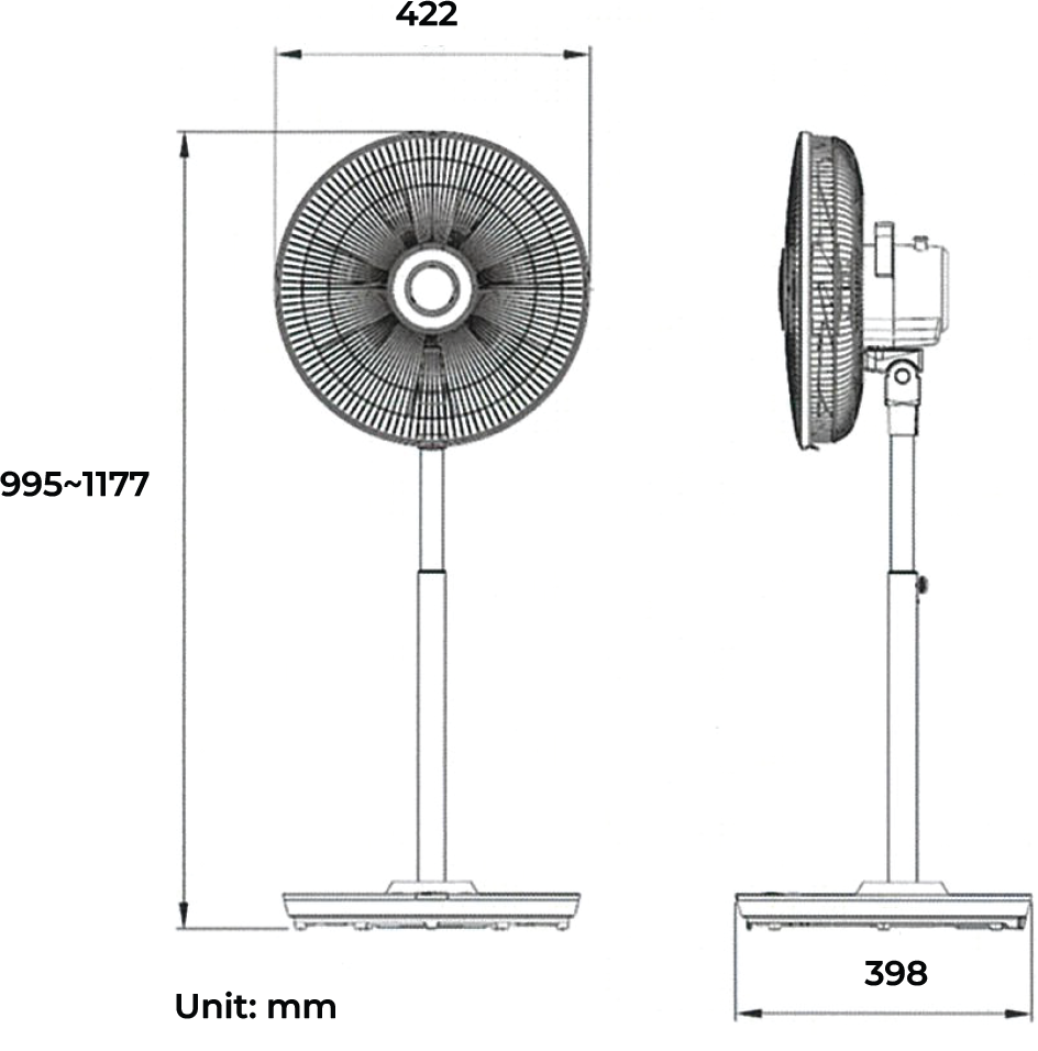 KDK HN35S 7 Blades Stand Fan with Remote Control (36cm/14”)