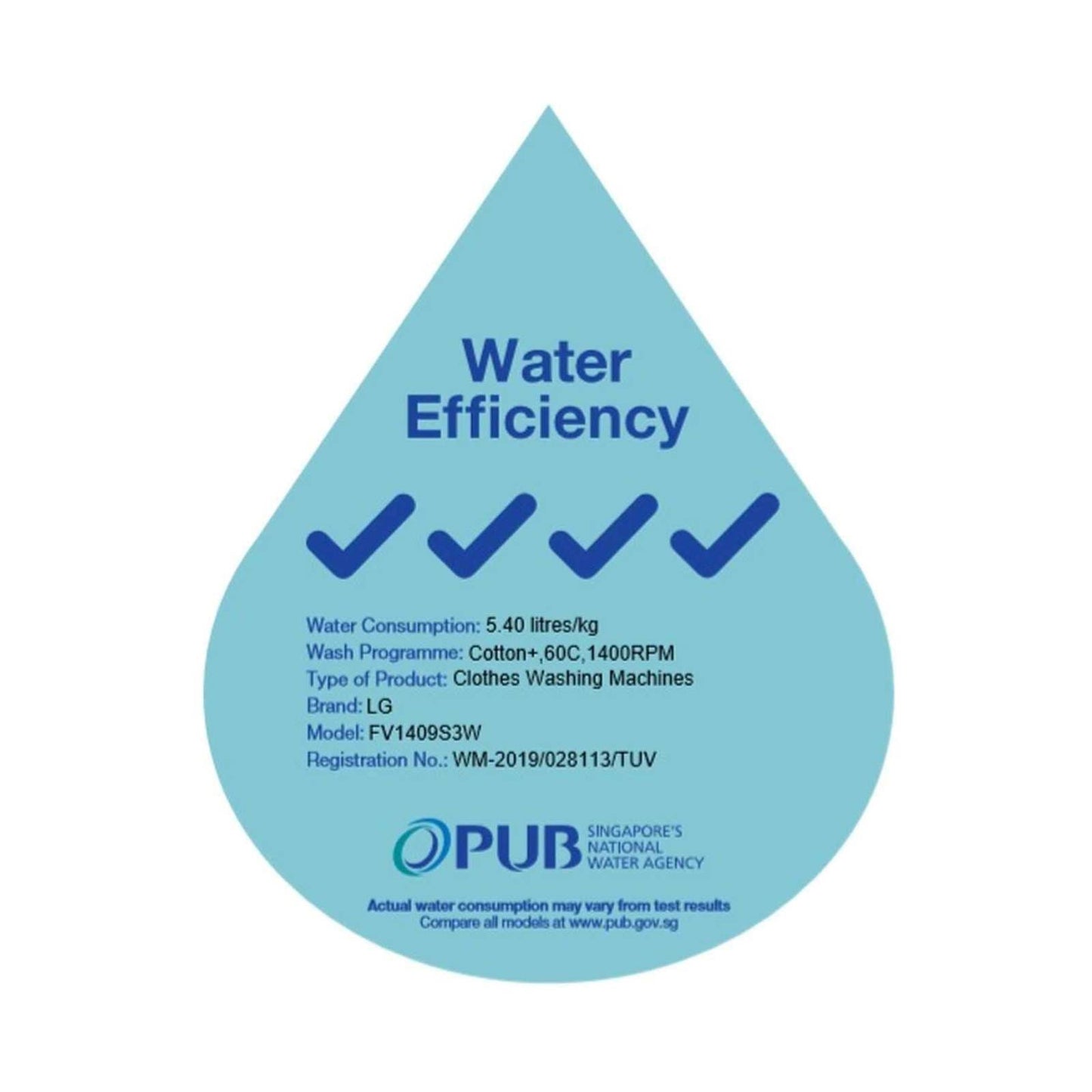 LG FV1409S3W Front Load Washer 9kg