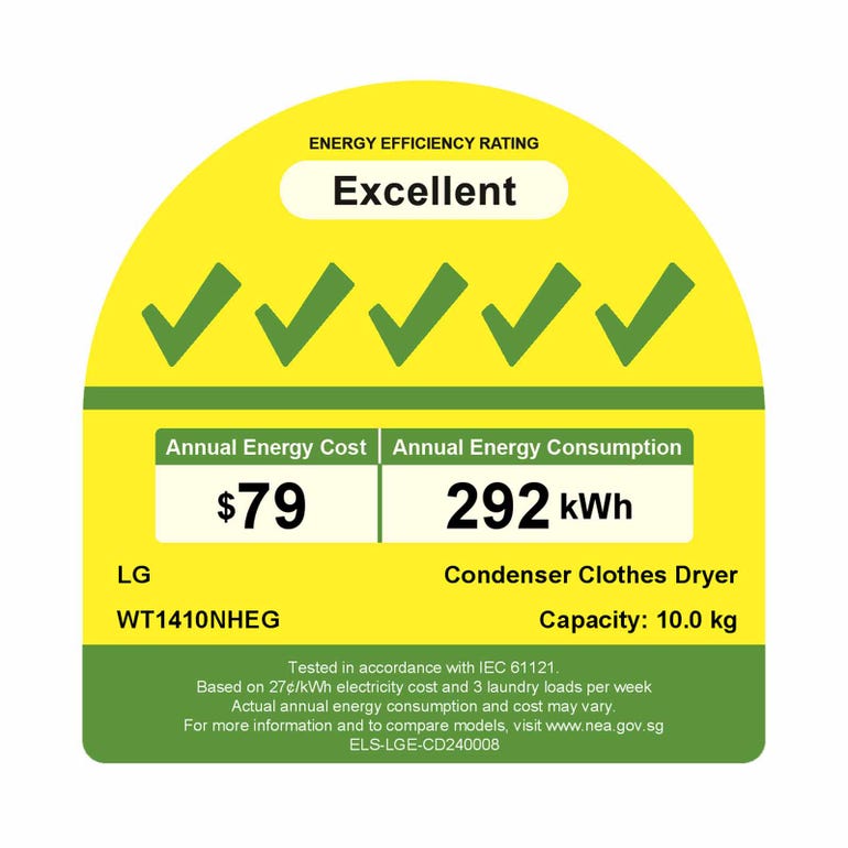 LG WT1410NHEG Front Load all in one Stacked Washer Dryer Tower 14/10kg