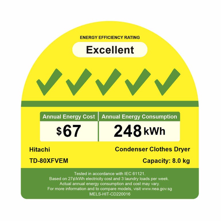 HITACHI TD-80XFVEM Heat Pump Dryer 8kg