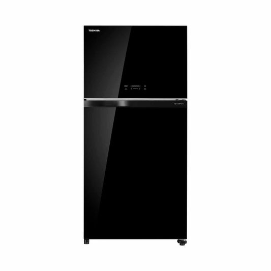 TOSHIBA GR-RT735WE-PGX(XK) Top Mount Freezer Fridge, 548L - Black Glass