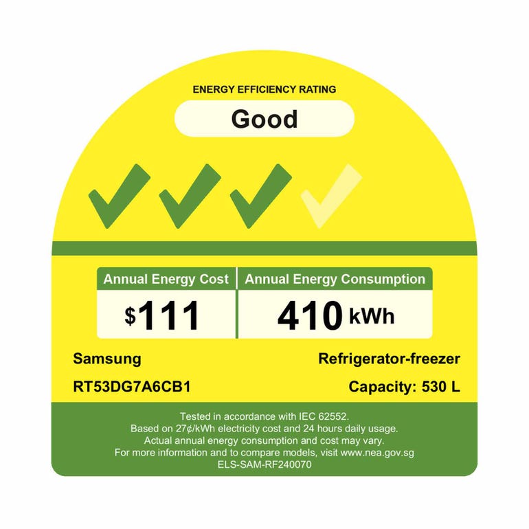 Samsung RT53DG7A6CB1SS Top Mount Fridge 530L