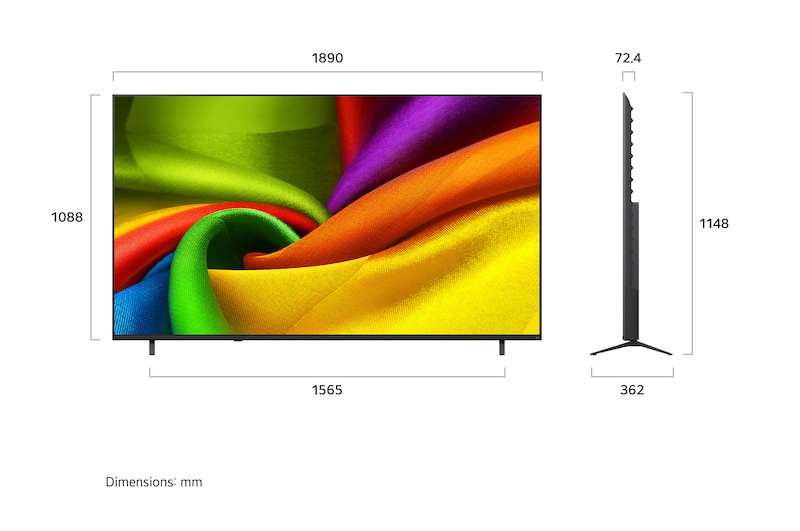LG 85NU855BPSA NANO 4K UHD AI NU85 Smart TV 85inch