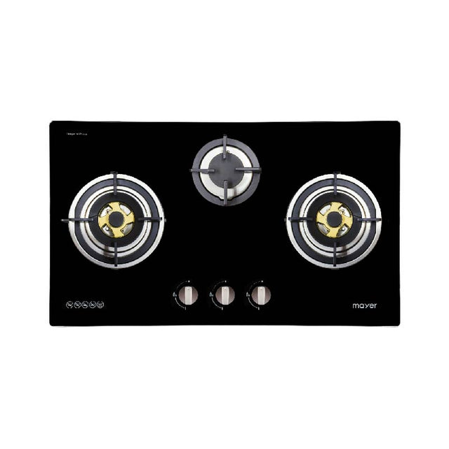 MAYER MMGH883HI 3 Burner Glass Gas Hob 86cm