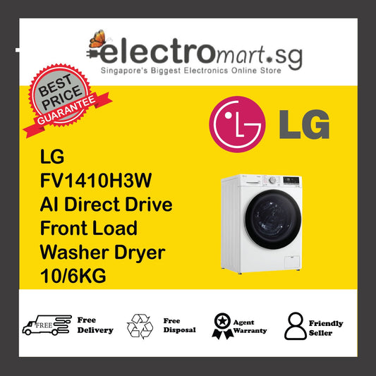 LG FV1410H3W Front-Load Washer Dryer 10/6kg