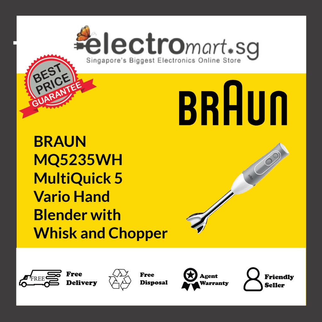 BRAUN MQ5235WH MultiQuick 5 Vario Hand Blender with Whisk and Chopper