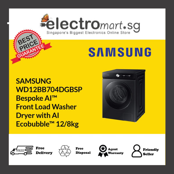 SAMSUNG WD12BB704DGBSP Bespoke AI™ Front Load Washer  Dryer with AI  Ecobubble™ 12/8kg