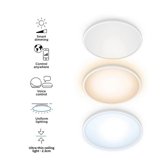 WiZ SUPER SLIM CEILING 16W ROUND 1500LM Ø292 WHITE