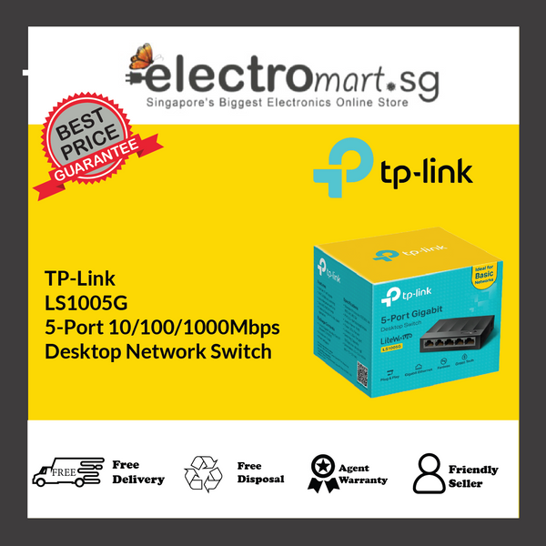 TP-Link LS1005G 5-Port 10/100/1000Mbps  Desktop Network Switch