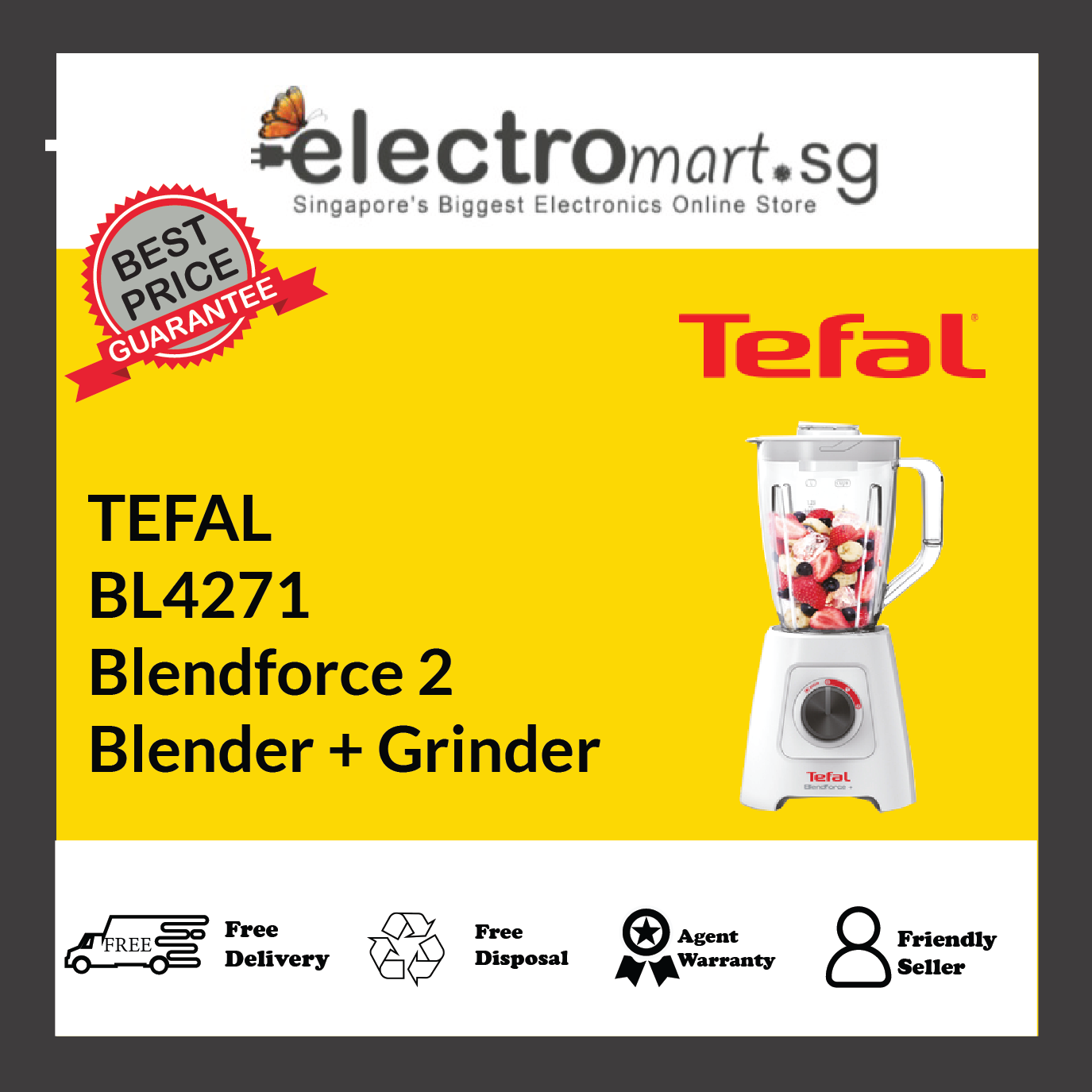 TEFAL BL4271 Blendforce 2 Blender + Grinder