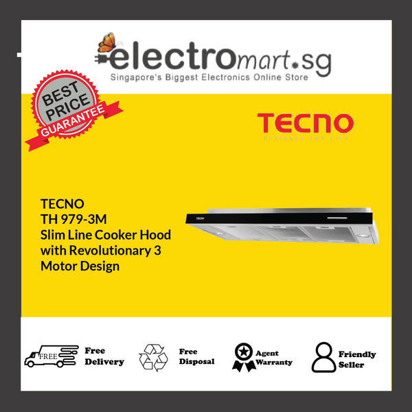 TECNO TH 979-3M Slim Line Cooker Hood  with Revolutionary 3  Motor Design