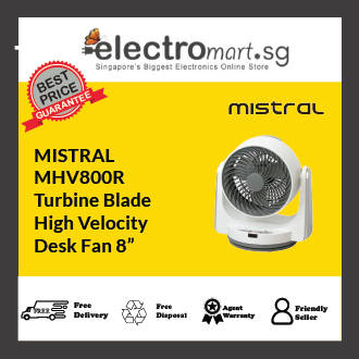 MISTRAL MHV800R Turbine Blade  High Velocity  Desk Fan 8”