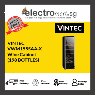 Vintec VWM155SAA-X 198 Bottle Multi-Temp or Single-Zone Wine Cabinet