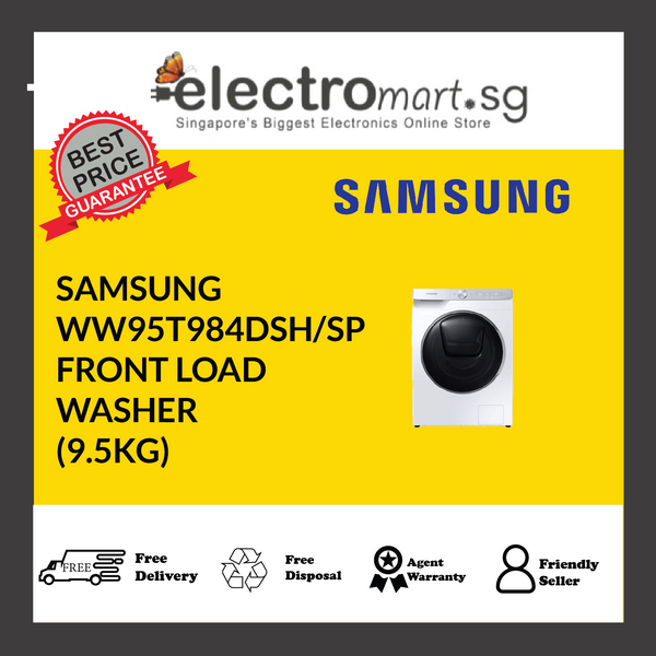 SAMSUNG WW95T984DSH/SP (WHITE) FRONT LOAD WASHER (9.5KG) QUICK DRIVE (DUAL PLATE)