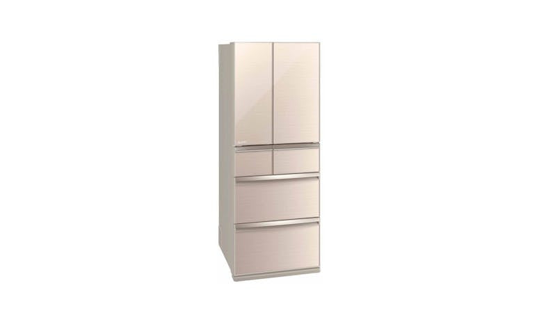 Mitsubishi MR-WX47LG-F-P 461L 6 Door Fridge - Glass Beige