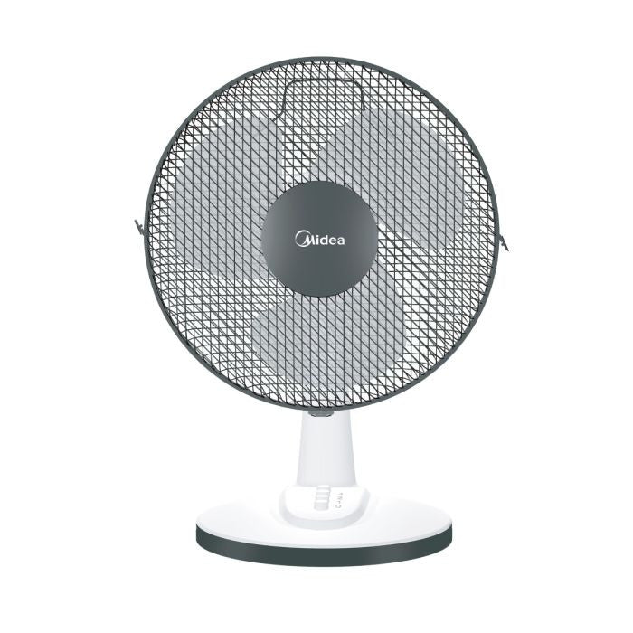 Midea MS1315BW 12 Inches Table Fan with 3 Speeds Levels, White