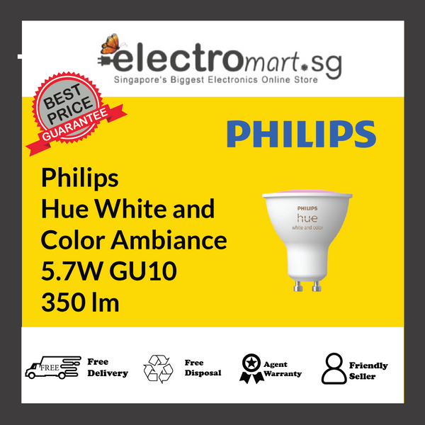 Philips Hue White and Color Ambiance 5.7W GU10 350 lm