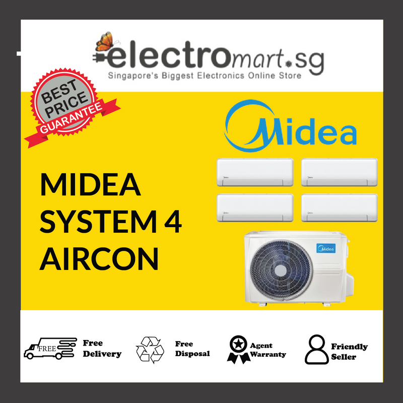 MIDEA SYSTEM 4 AIRCON-W/WIFI MAE-4M28D/4XMSEID-09 4x9000