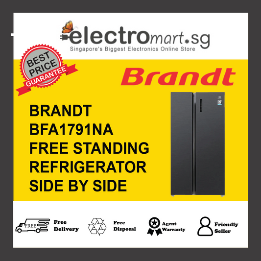 BRANDT BFA1791NA 581L Side-By-Side Fridge